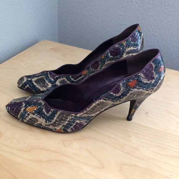Vintage STUART WEITZMAN for MR. SEYMOUR Snakeskin Pointed Toe Pumps Office Siren - Picture 12 of 12